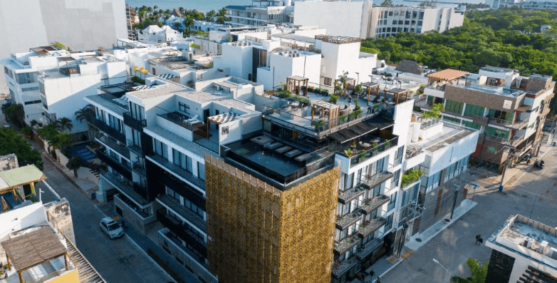 Coco Beach Airbnb-managed listing pool deck, Playa del Carmen